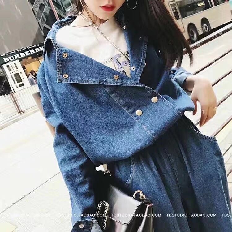 ダブルボタン デニムオールインワン　AJ33167-904