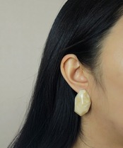 S925ポストマーブルダイヤピアス/020093