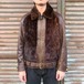 Vintage Leather Grizzly Jacket 再構築 熊ジャン ヴィンテージ グリズリージャケット レザー ムートン 40s 50s ライダース 38 ジッパータイプ ブラウン