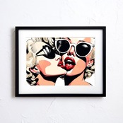 Twinz｜双子のマリリンを描いたラグジュアリーアートポスター｜モダン空間に映える鮮やかなコンテンポラリーデザイン｜A2ポスター