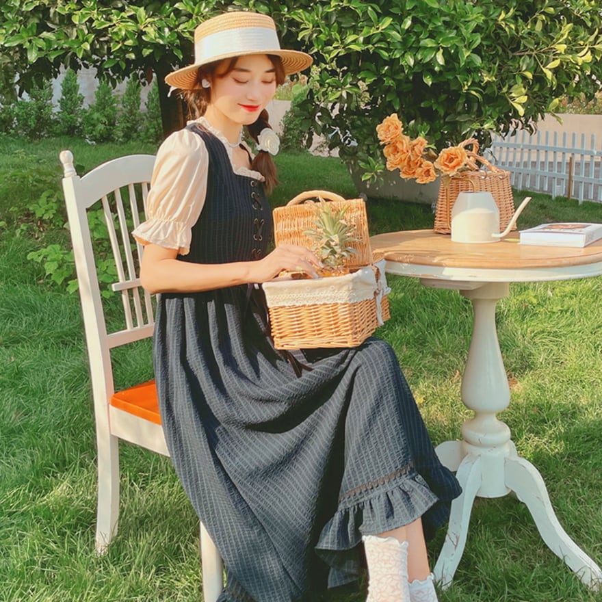 ワンピース 長袖 レトロ クラロリ クラシカルロリィタ フレンチ