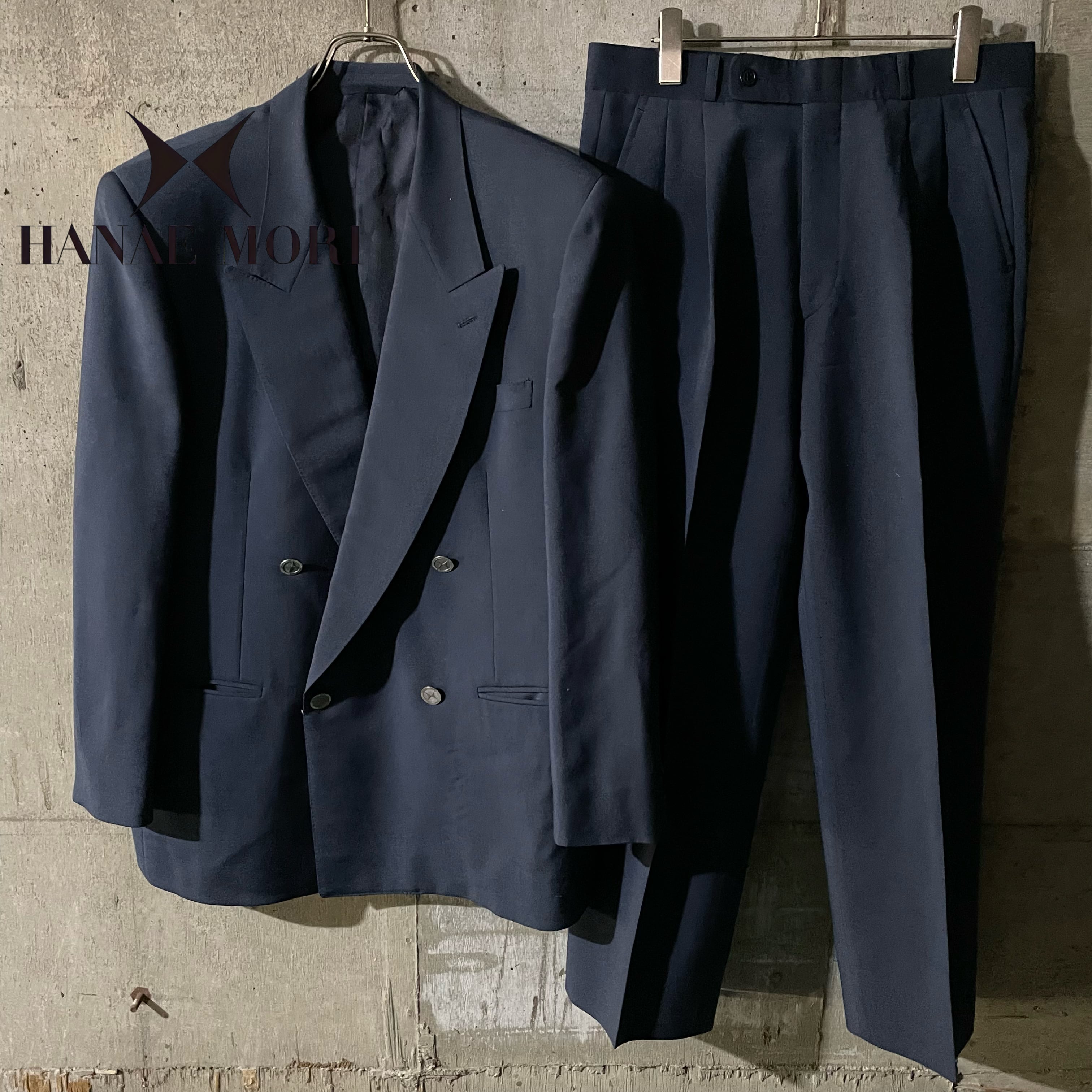 HANAE MORI〗mohair blend wool double setup suit/ハナエモリ モヘア  