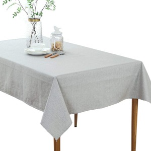 【人気】Forhomelife テーブルクロス 北欧 撥水 天然素材 リネン テーブルカバー 無地 tablecloth 布 長方形 130x180cm グレー