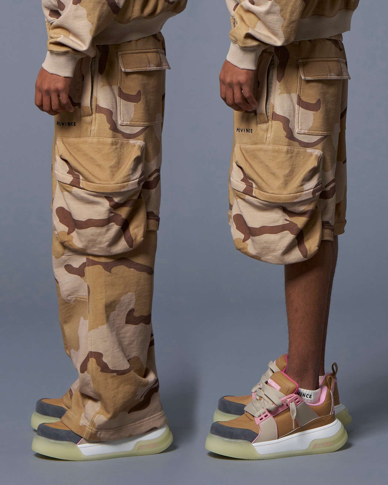 MLVINCE / 2way sweat cargo pants desert