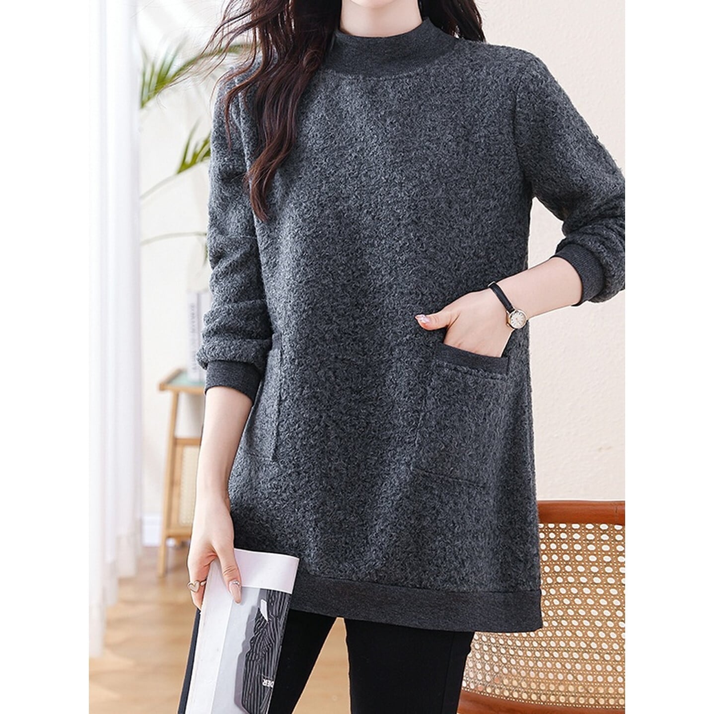 ハイネック 起毛プルオーバー【L-3XL】 RA3099