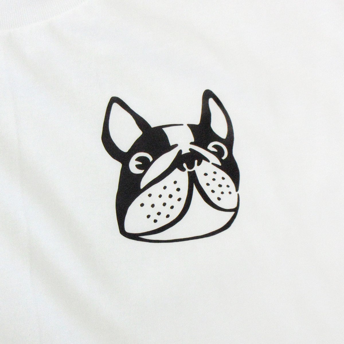 フレブル パイド ワンポイント Tシャツ dog16 顔イラスト 犬 フレンチブルドッグ 夏