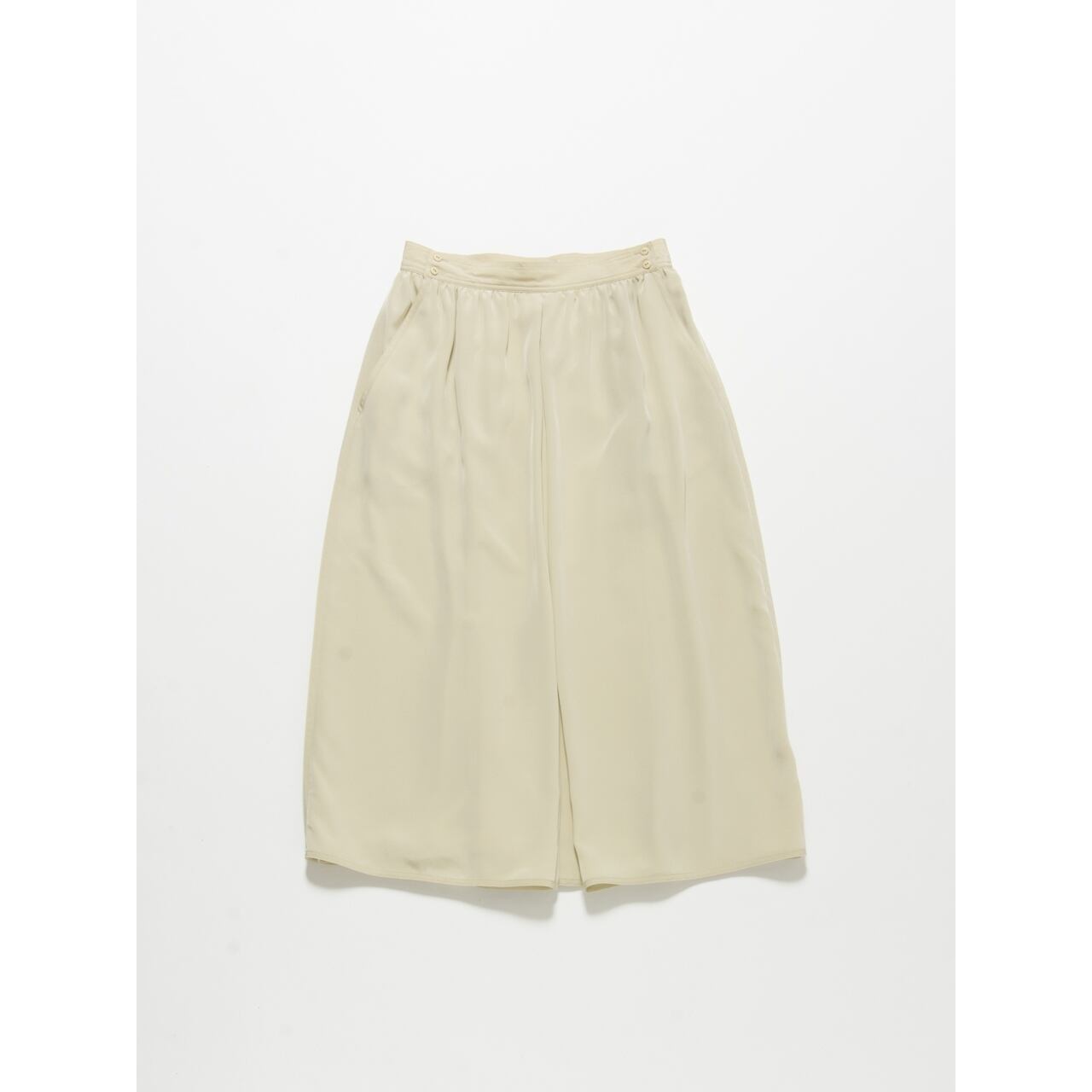 Mi-mollet length polyester gathered skirt（ミモレ丈ポリエステルギャザースカート）2c