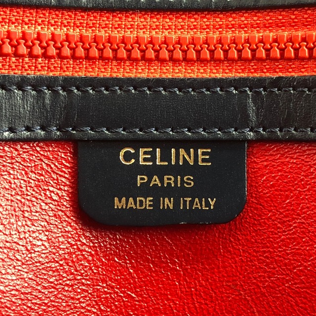 CELINE セリーヌ ハンドバッグ ネイビー ガンチーニ レザー vintage ヴィンテージ オールド ss3w3e
