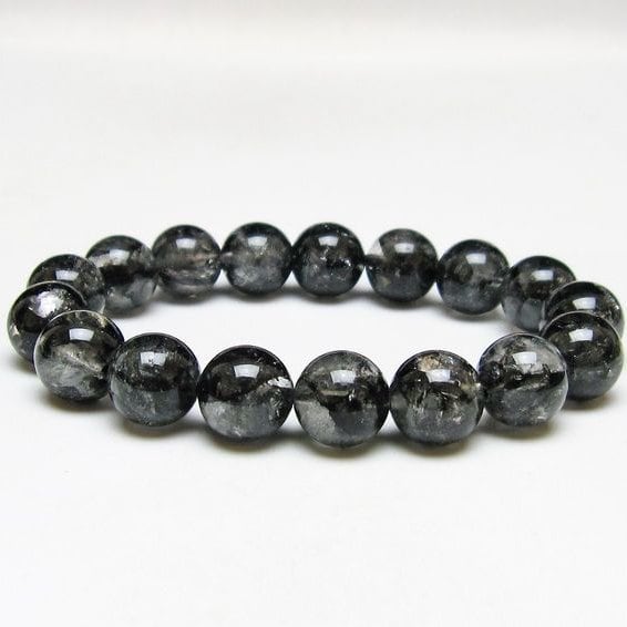 ブラックエレスチャルクォーツ ブレスレット 12mm 一点物 おまかせ便 111-53838