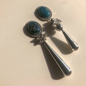 瑪瑙 大振り シルバーピアス / イヤリング / サージカルステンレス