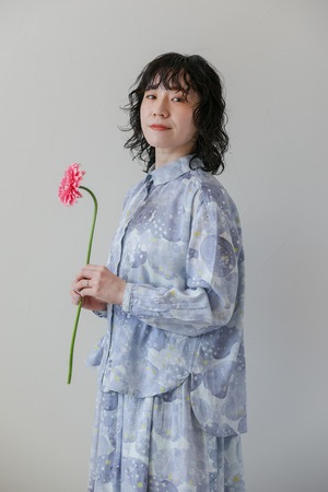 オーガニックコットンブラウス　長袖　星の砂