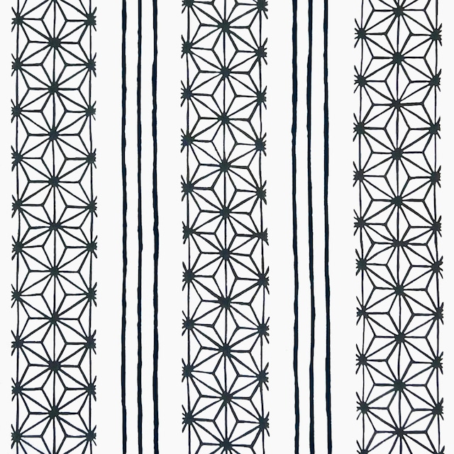 麻の葉手拭い　白×灰青