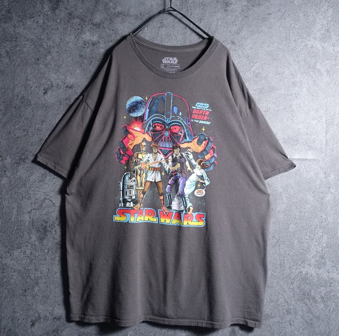 “STAR WARS” Charcoal Gray Comic Print T-shirt