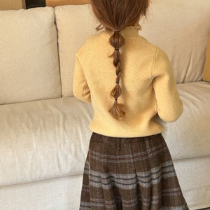 秋レトロフリルハイネックＴシャツ