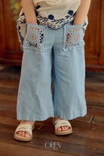 【 OREN / 予約 】(kids) Mare Lace Linen Denim Pants