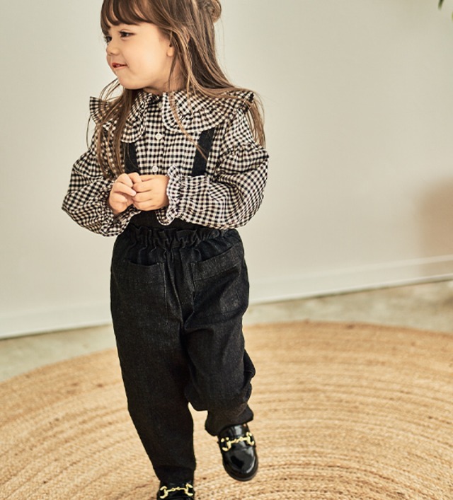 サロペット２WAYパンツ〈Black denim〉