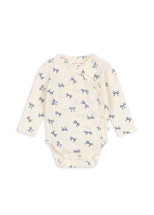 Minnie Newborn Body GOTS [ BOW BLEU ] / konges sloejd    [コンゲススロイド ロンパース 新生児 退院着 ベビー服 ボディ]