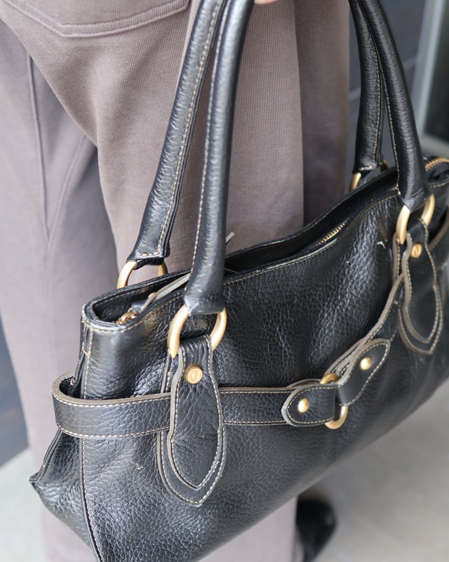 Buckle Design Leather Shoulder Bag