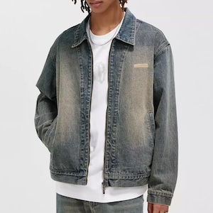 【DRIP4301】BNLS Embroidered Logo Damaged Denim Jacket