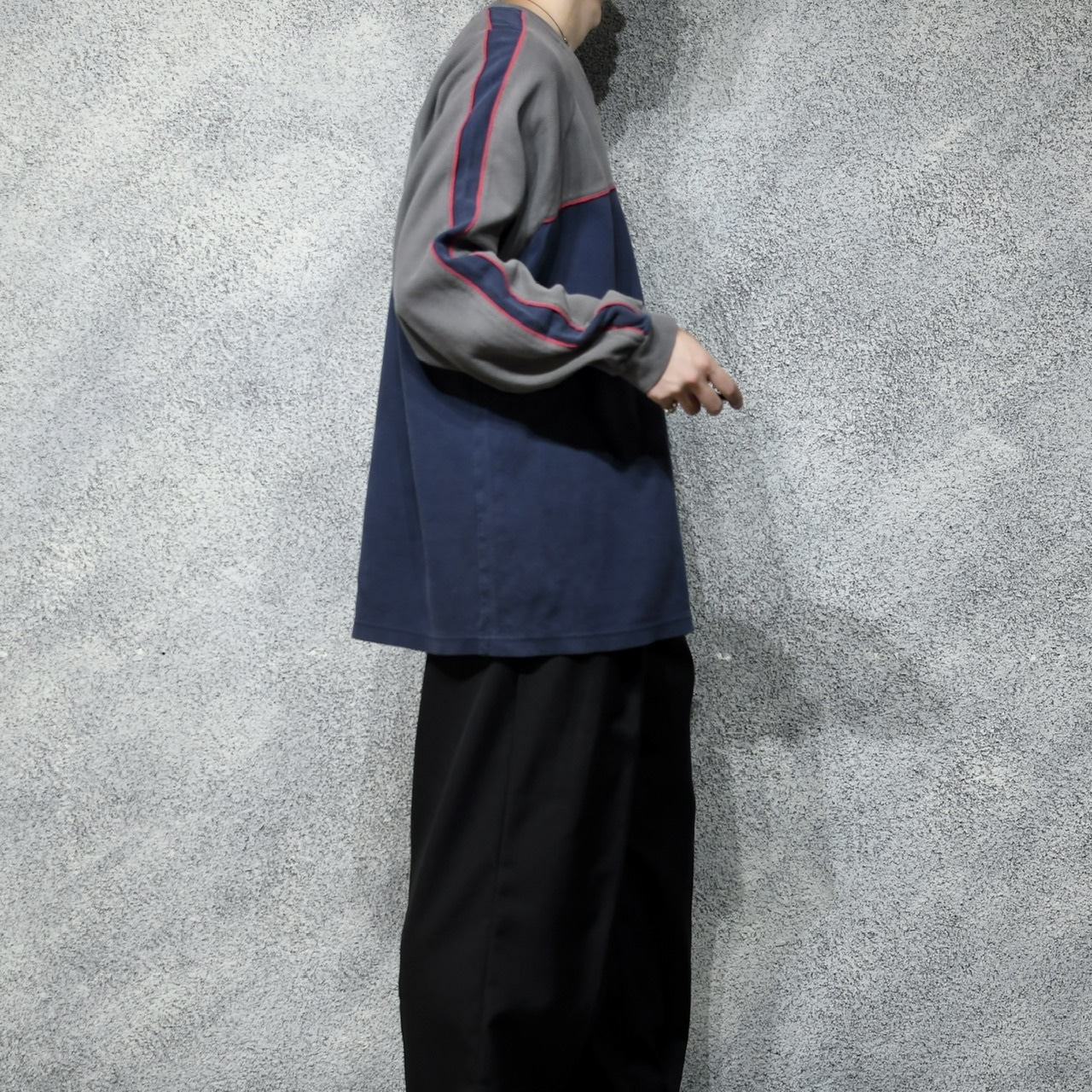 FADED GLORY switching design long sleeve tee