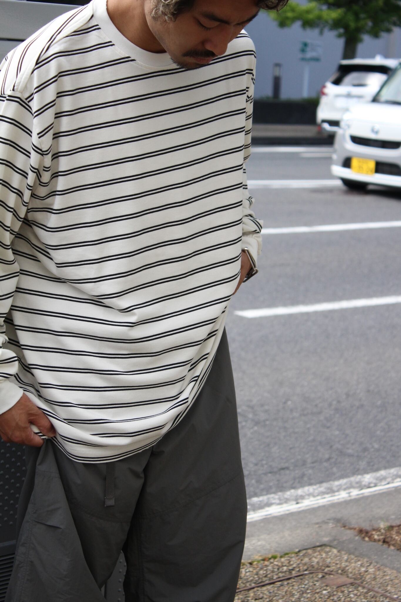 Sand Waterr RESEARCHED TEE LS / COTTON BORDER JERSEY | LIT