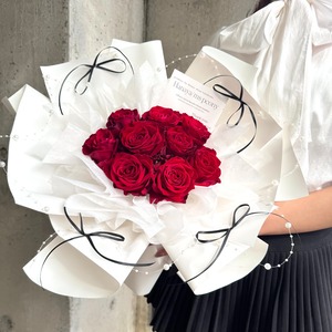 店舗受け取り生花rose ribbon bouquet