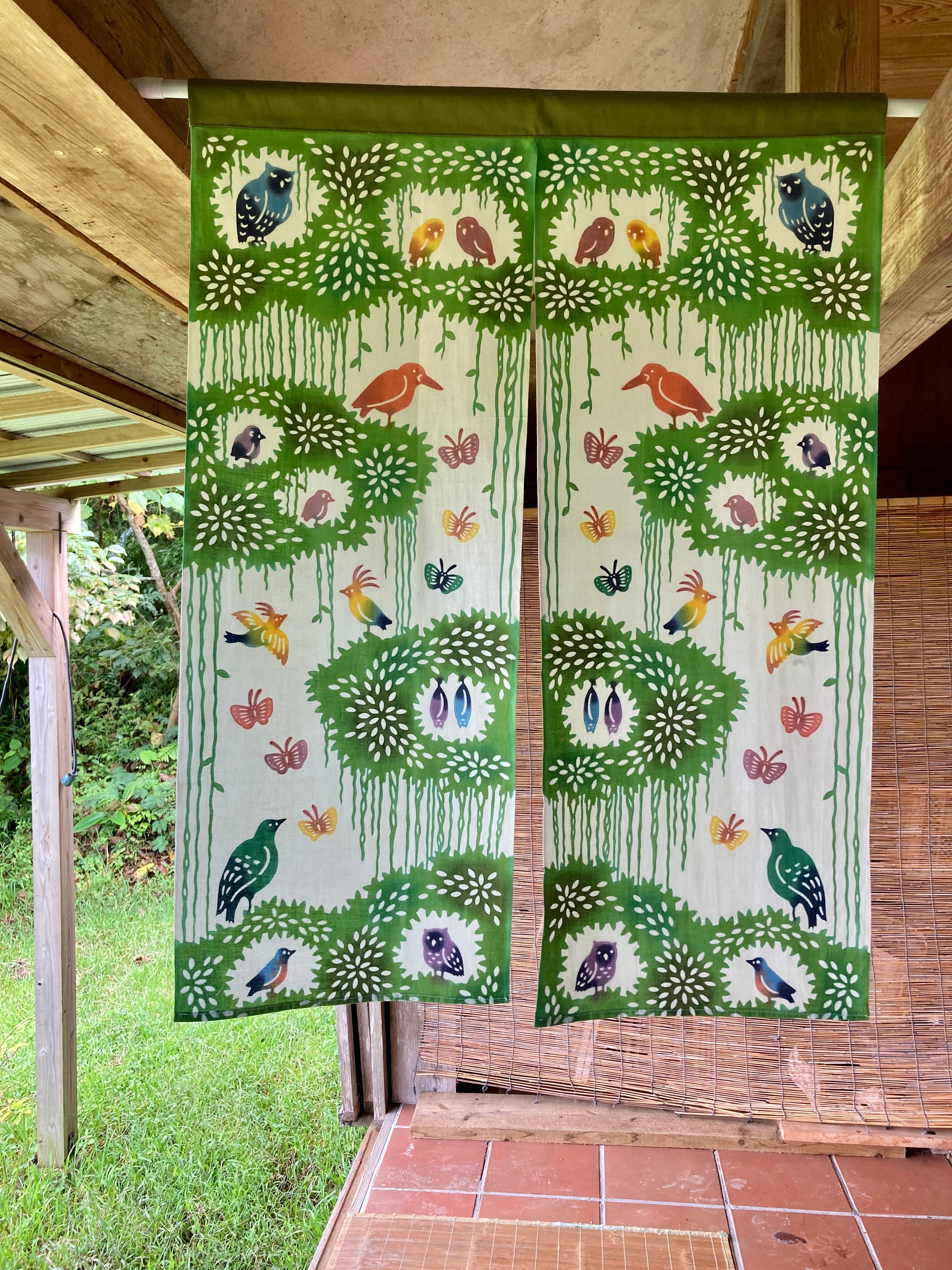 竹福　亀田縞　のれん　暖簾 竹福 亀田縞 のれん 暖簾