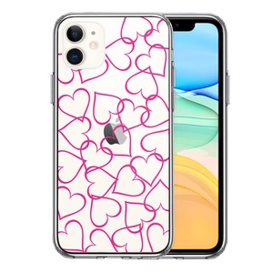 【即納】 iPhone11 11Pro お洒落 可愛い ハート ピンク クリアケース 透明 人気  iPhone11Pro 大人