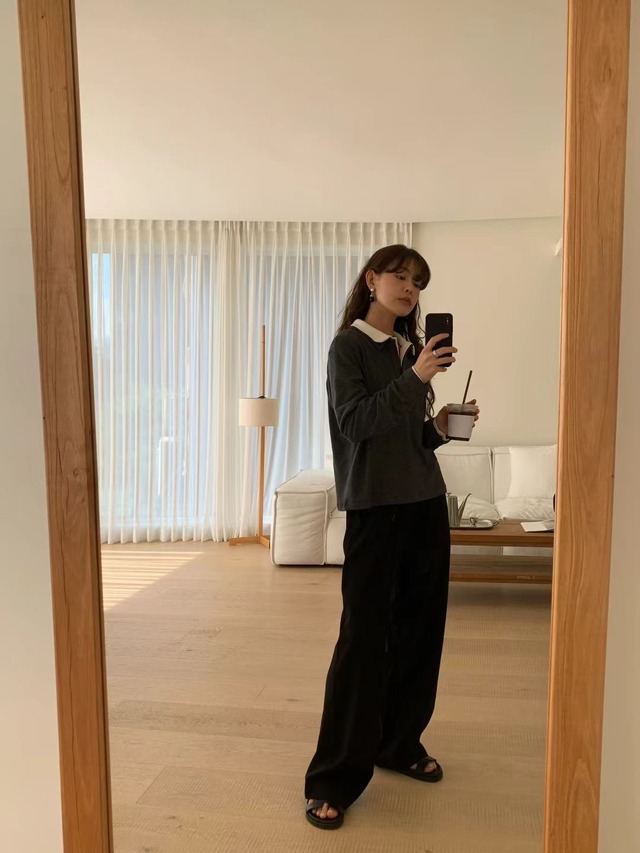 (即納) LIFFEY / Banding wool pants