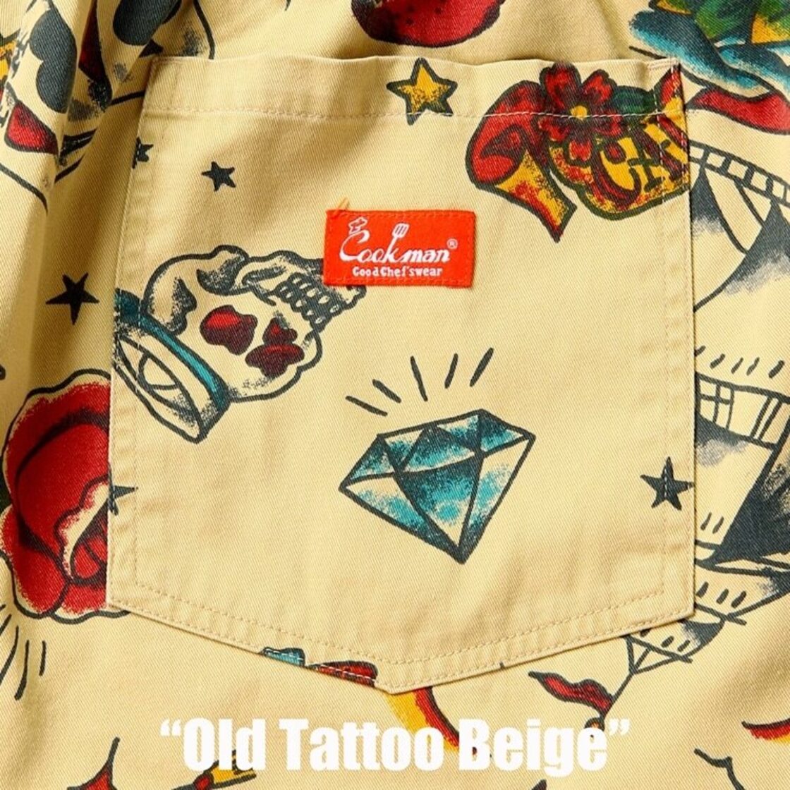 COOKMAN Chef Pants Old Tattoo BEIGE | PAY ID