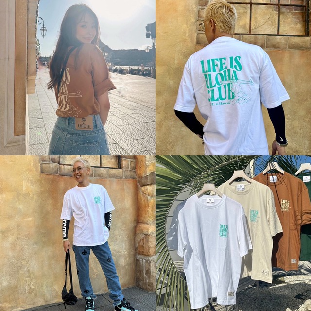 5/14(火)21時発売！LIFE is × MAPUAコラボALOHA CLUB半袖Tシャツ ¥4,990+tax(¥5,489)