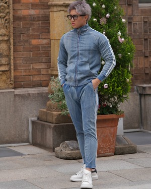 DENIM ZIP LINE JACKET【BEL25-216】