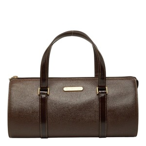 バーバリー ハンドバッグ ミニボストンバッグ ブラウン レザー レディース BURBERRY 【中古】