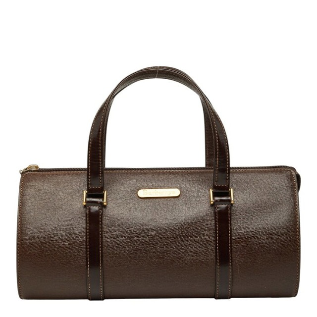 バーバリー ハンドバッグ ミニボストンバッグ ブラウン レザー レディース BURBERRY 【中古】