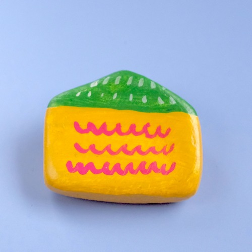 ◉【リーウェン】ブローチ「家・みどり」