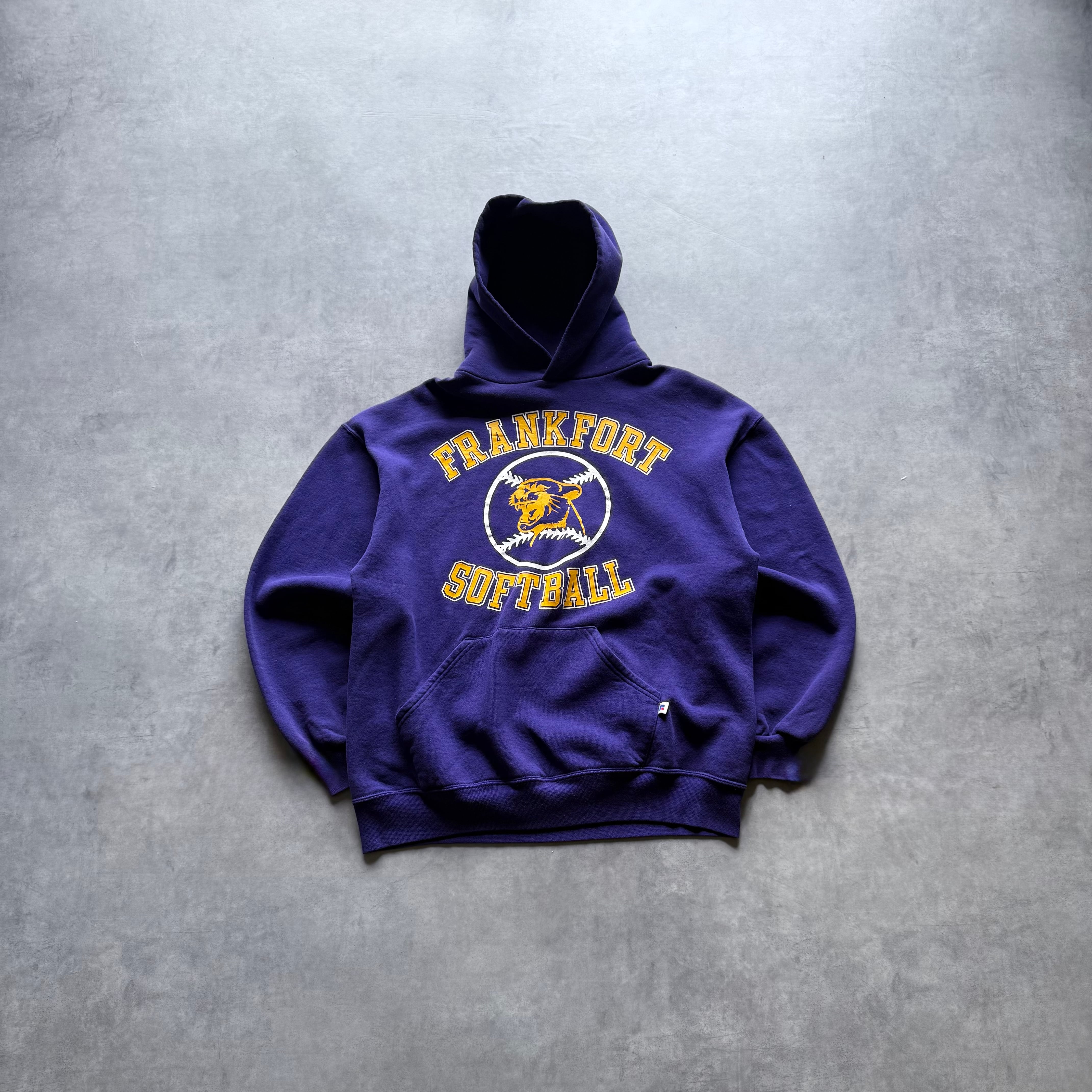90s Russell Athletic Frankfort Softball purple Hoodie