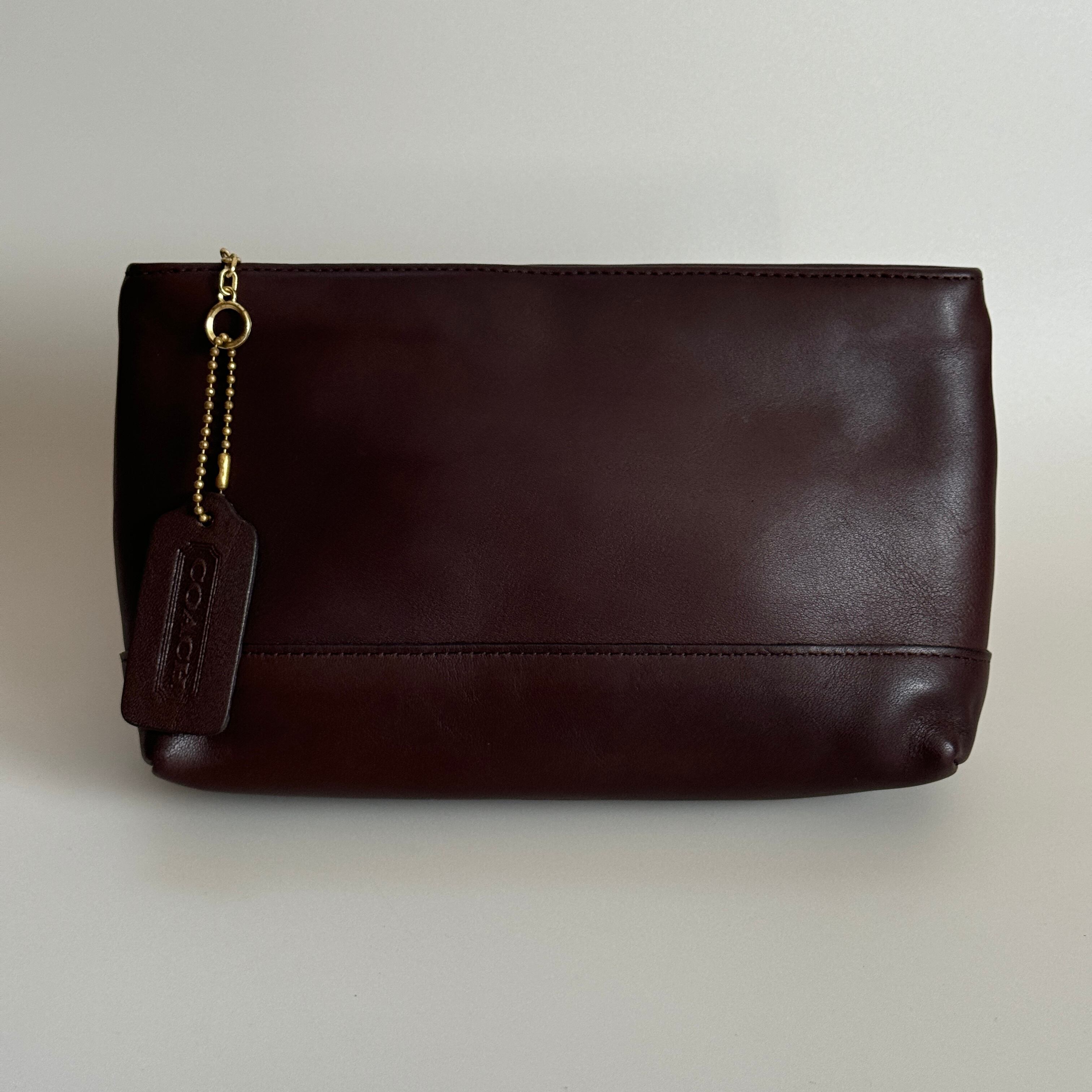 OLD COACH コスメティックポーチ 7172 USA製／本革 Vintage Coach Cosmetic Case Large 7172 British Tan USA 1990s