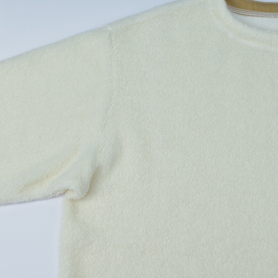 Fabrique en planete terre ファブリケアンプラネテール ナバルデザイン・フリースプルオーバー・エクリュ