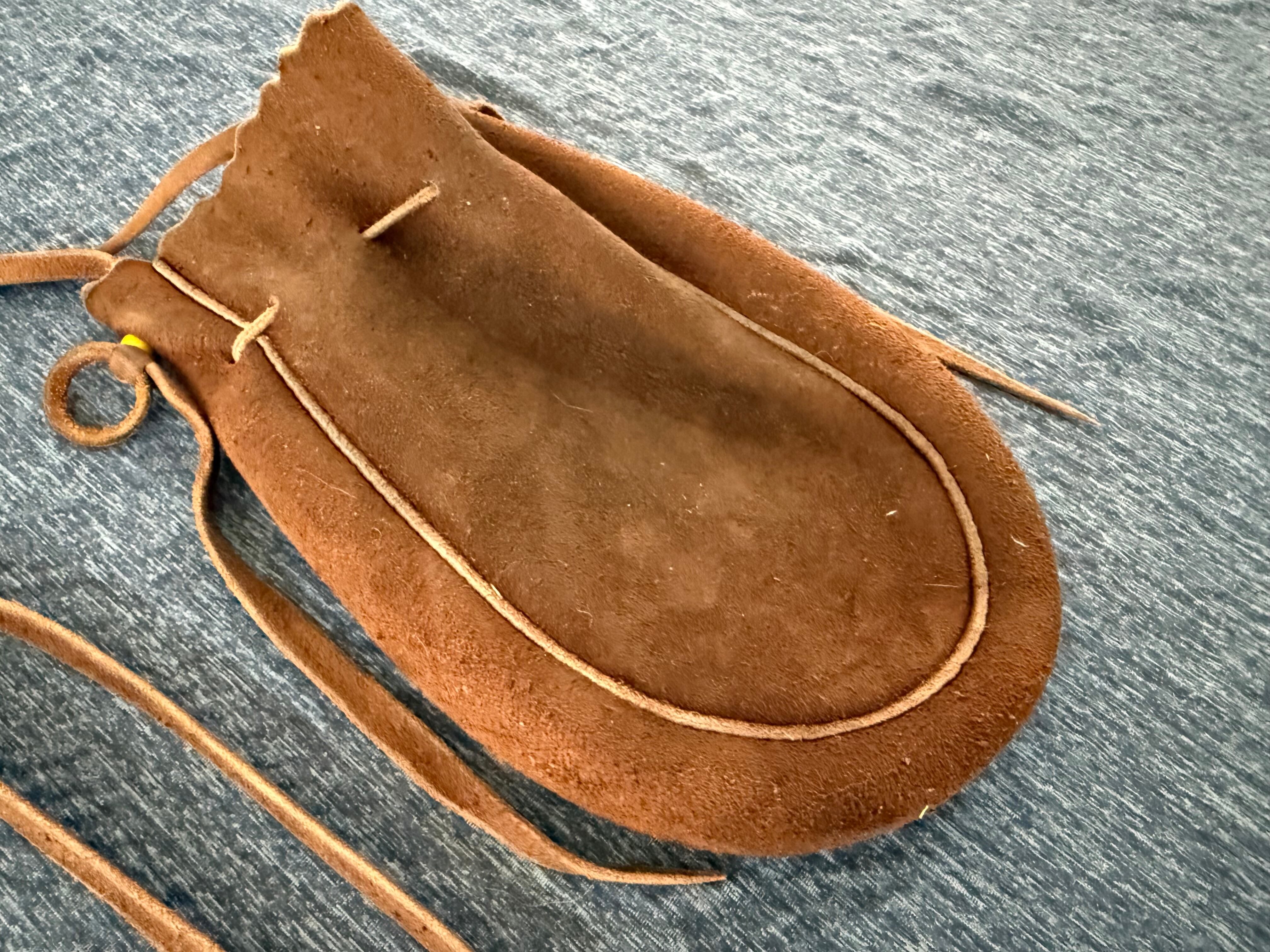 ゴローズ　美品　ディアスキン巾着ポーチバッグL 焦茶 良品 ディアスキン巾着ポーチバッグL 焦茶 | ゴローズ 通販 ゴローズ