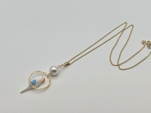 セキセイインコ白 コットンパール付ペンダント