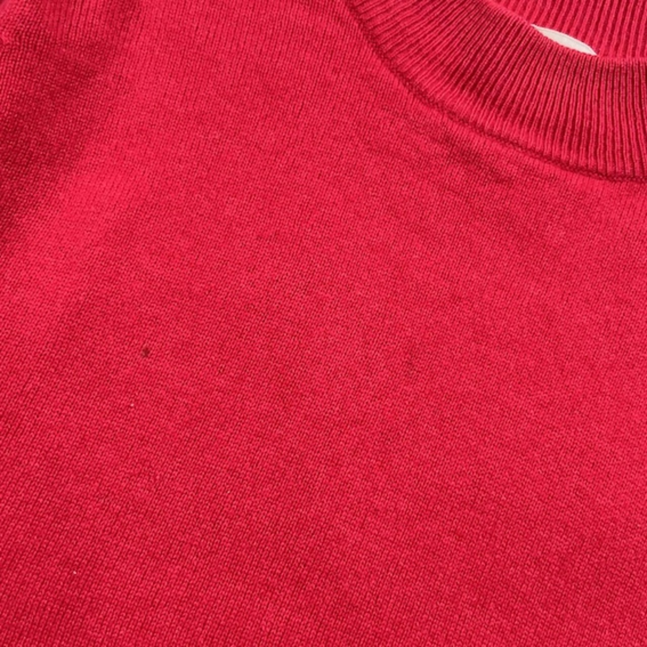 カシミヤ100% San Ronde サンロンド 半袖 ニット セーター M/ビビットピンク レディース