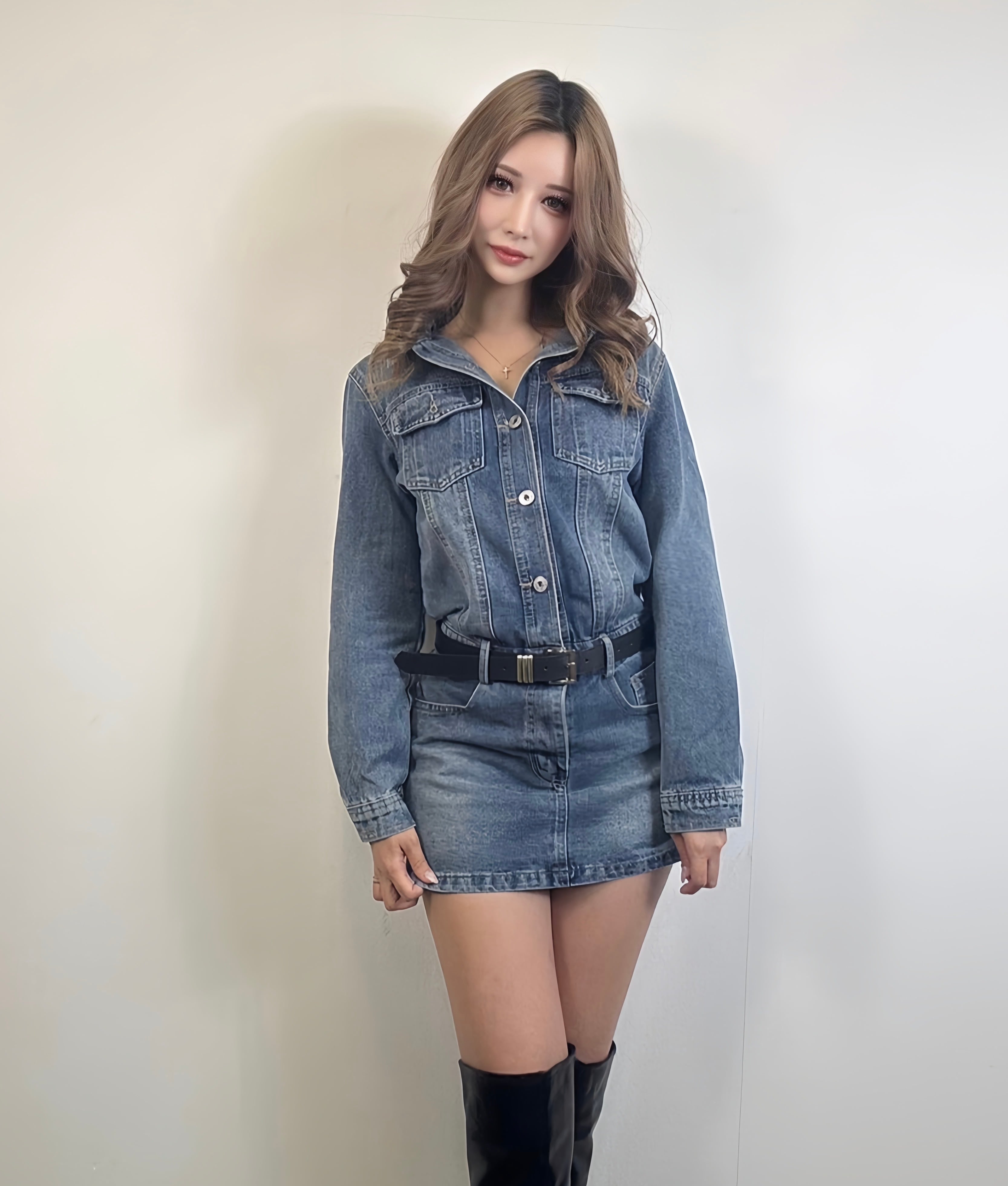 インザライズ ウエストリボン付きニットベスト（アイボリー・ブラック