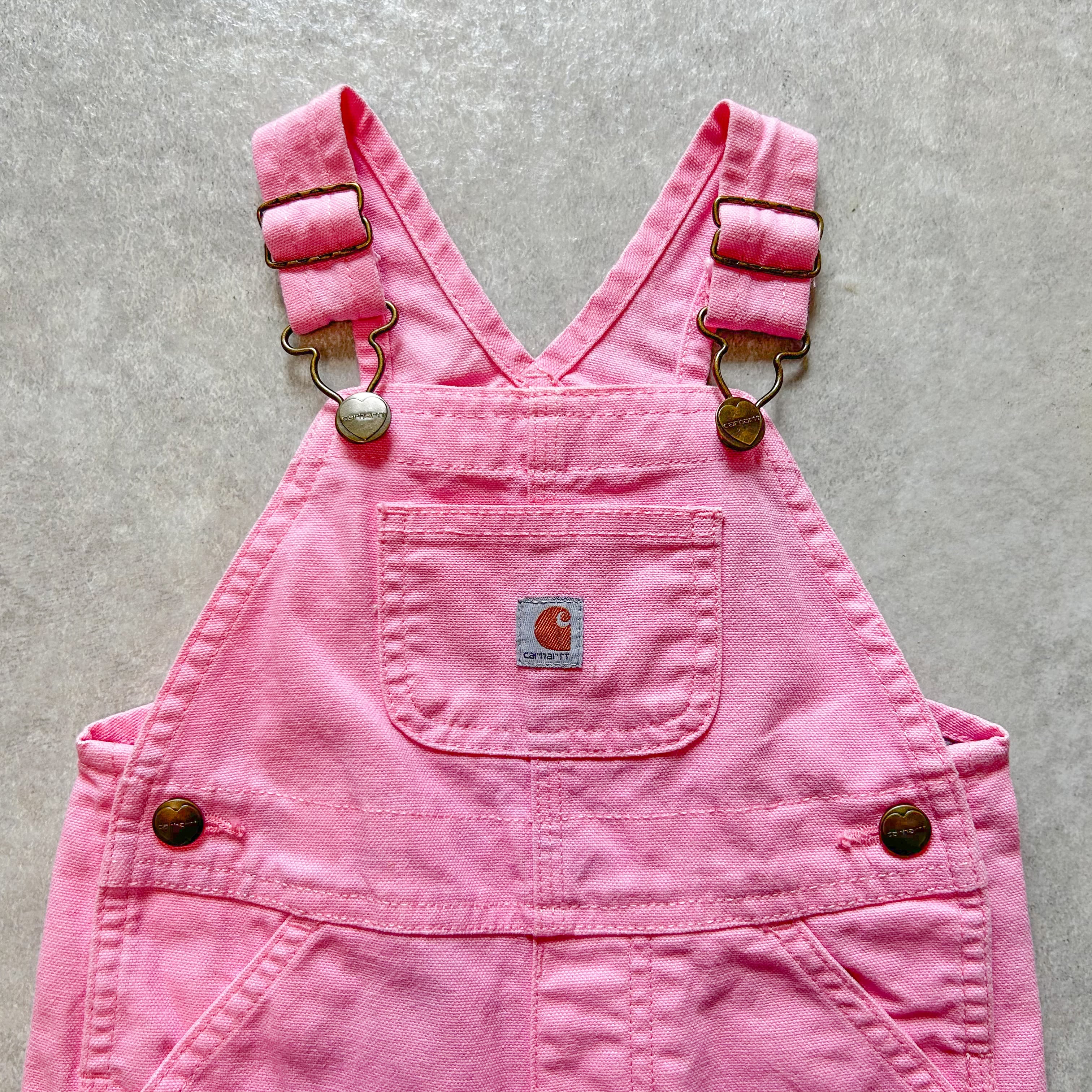 USA製ヴィンテージ　オーバーオール　18M ピンクタグ kids vintage Carhartt 👷✨ pink over-all 18M about 1歳半-2歳半