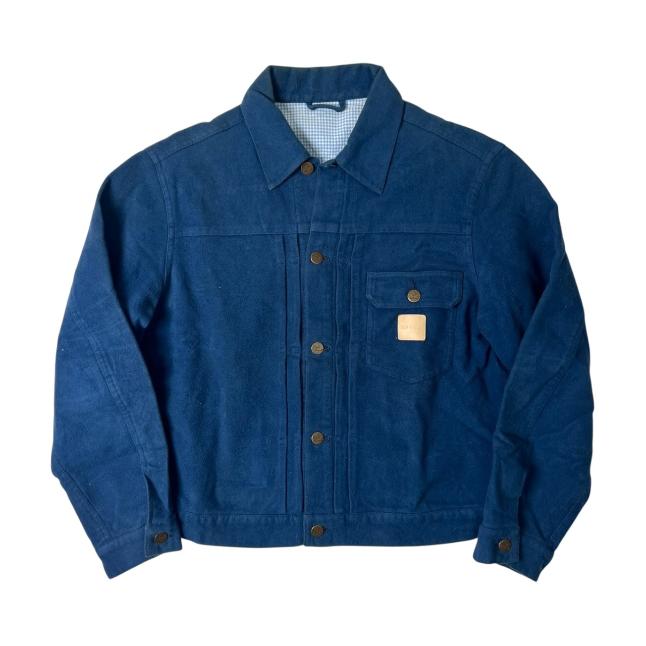 Karl Helmut カールヘルム 裏チェック 起毛 ライトジャケット M/ブルー