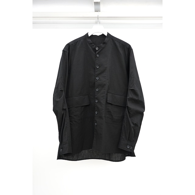 [The Viridi-anne] (ザヴィリディアン) VI-3724-02 COTTON/LINEN BANDCOLLAR SHIRT