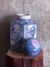 中国製造/ヴィンテージ客家 パステル壺