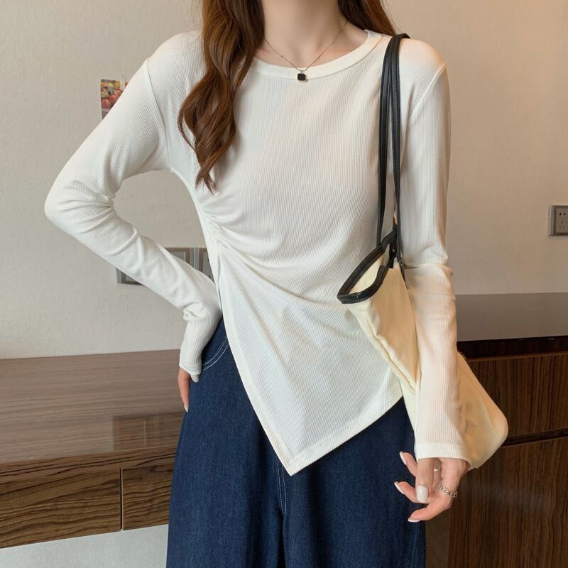 トップス ドレス スプリングオータムホワイトシャツ ロング 大人ガーリー スウィート キュート カジュアル 春物 秋物 試着室47704610543