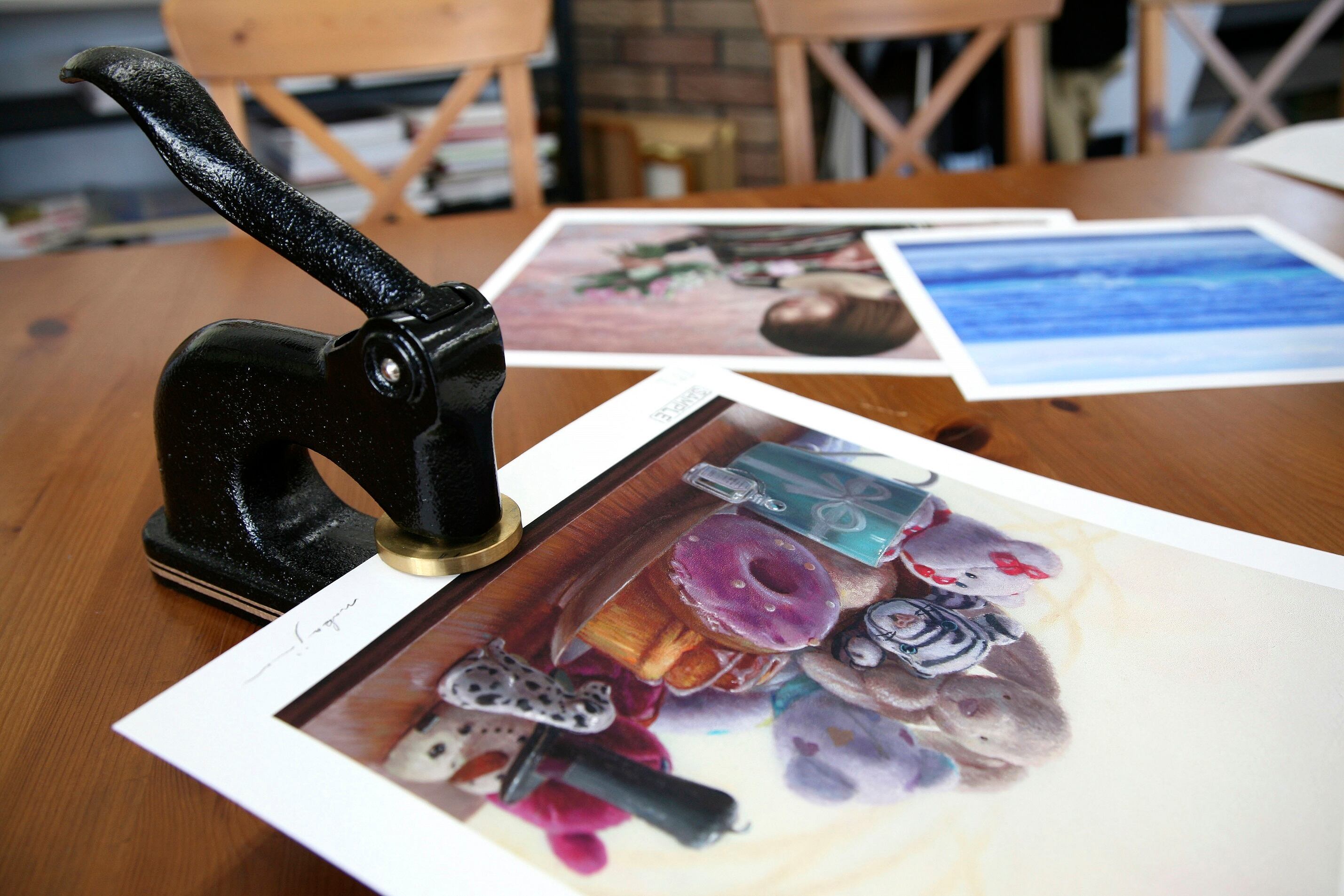 キロメロ版画　『青の地平線』　限定70 真作 キロメロ版画『青の地平線』限定70 キャンパス本体58㎝×77㎝最終