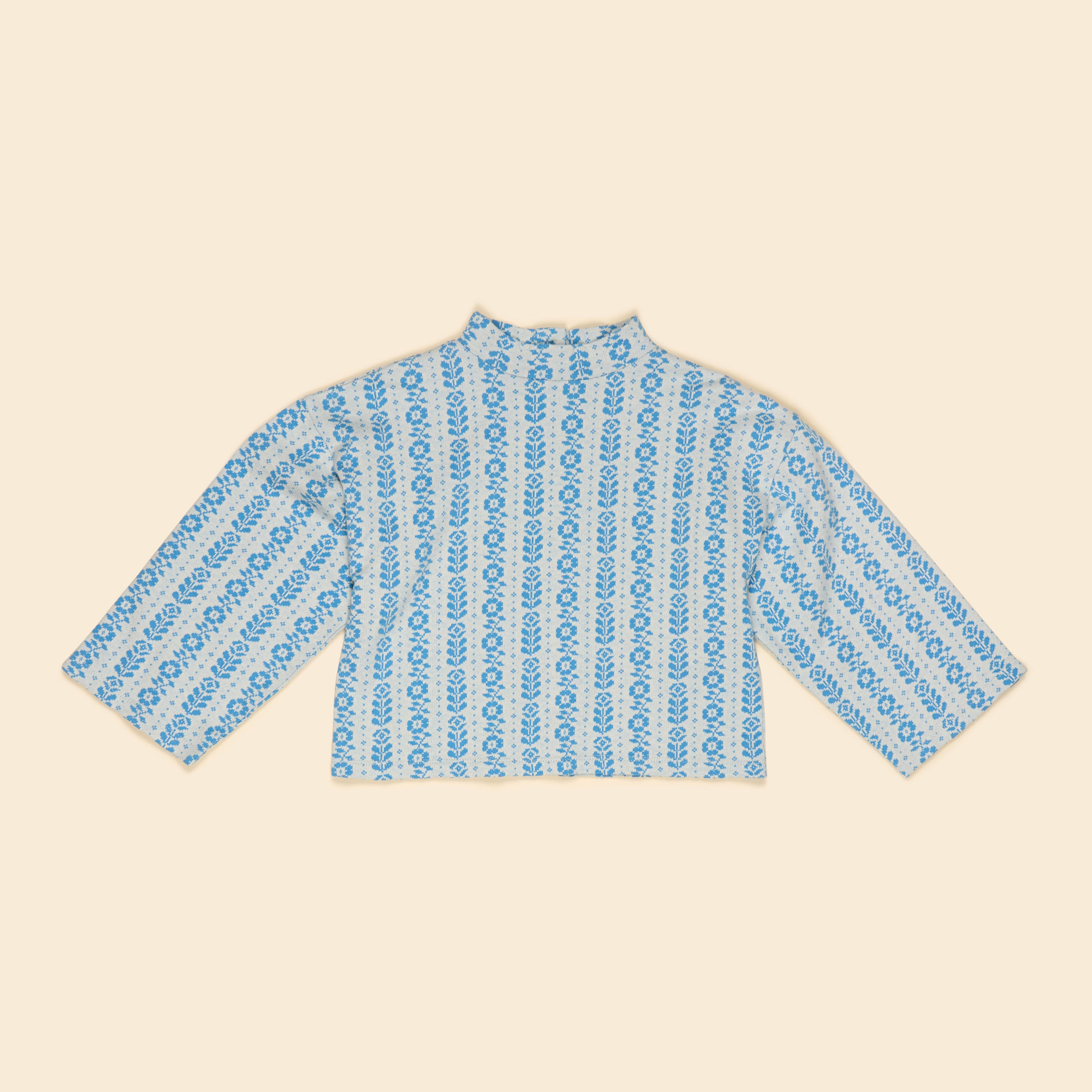【APOLINA】26 FW Valerie Jersey Sweater - Nordic Floral Jacquard
