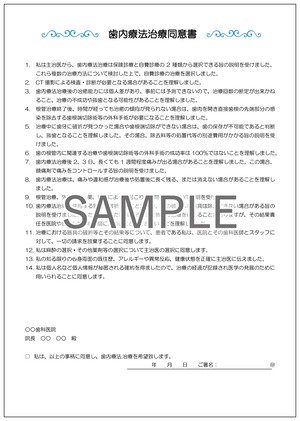 【データ販売】歯内療法治療同意書